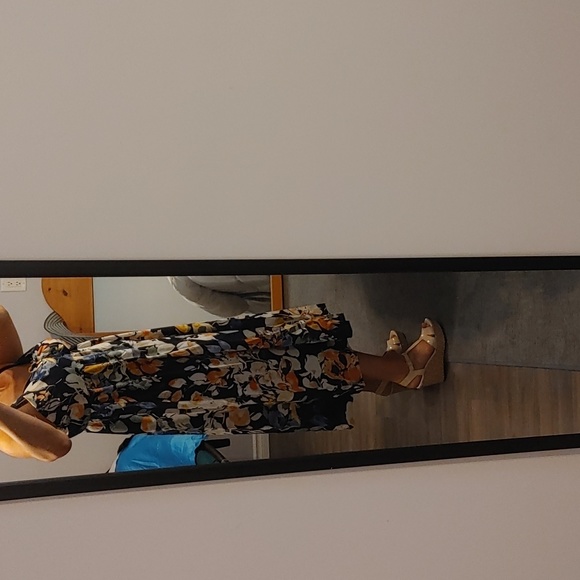 New Navy Abstract Cutout-Front Sleeveless Midi Dress - Picture 6 of 9